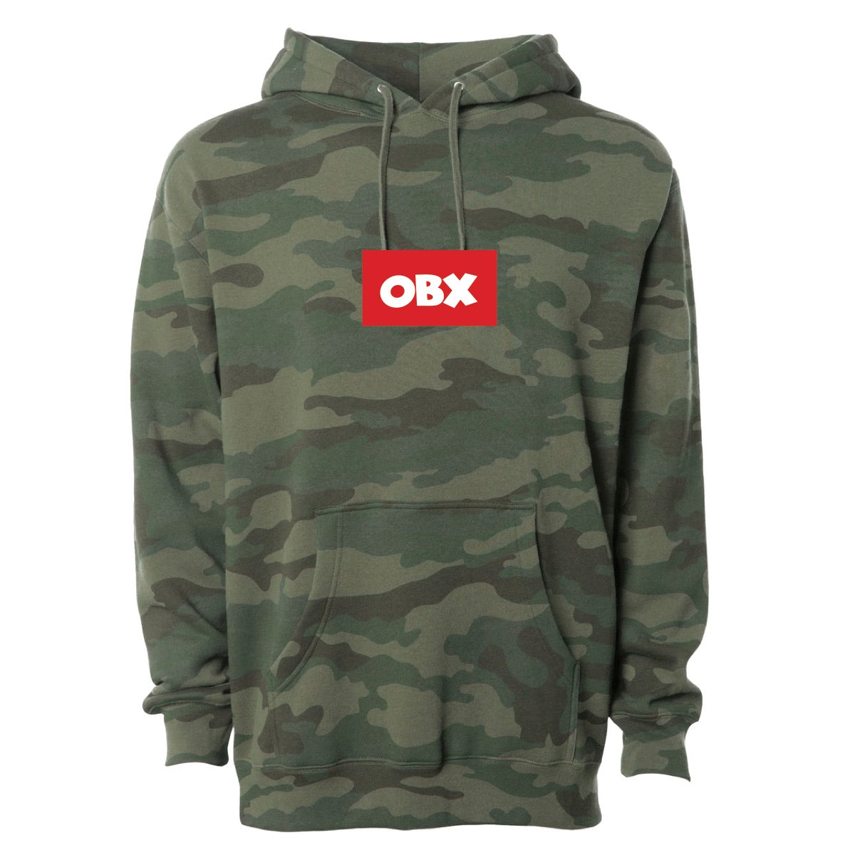OBX Hoodies - 10oz - Forest Green Camo - Red Box