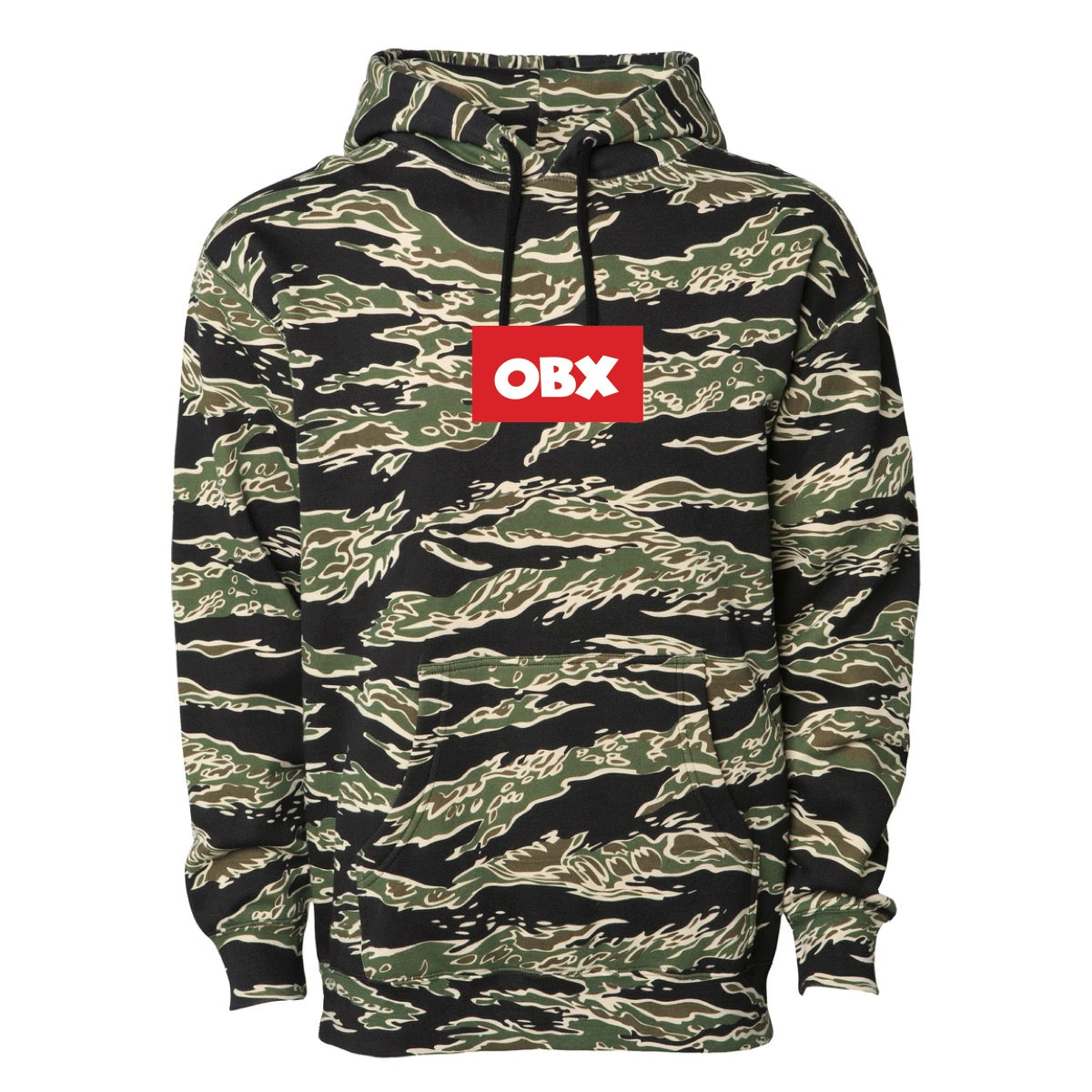 OBX Hoodies - 10oz - Tiger Camo - Red Box