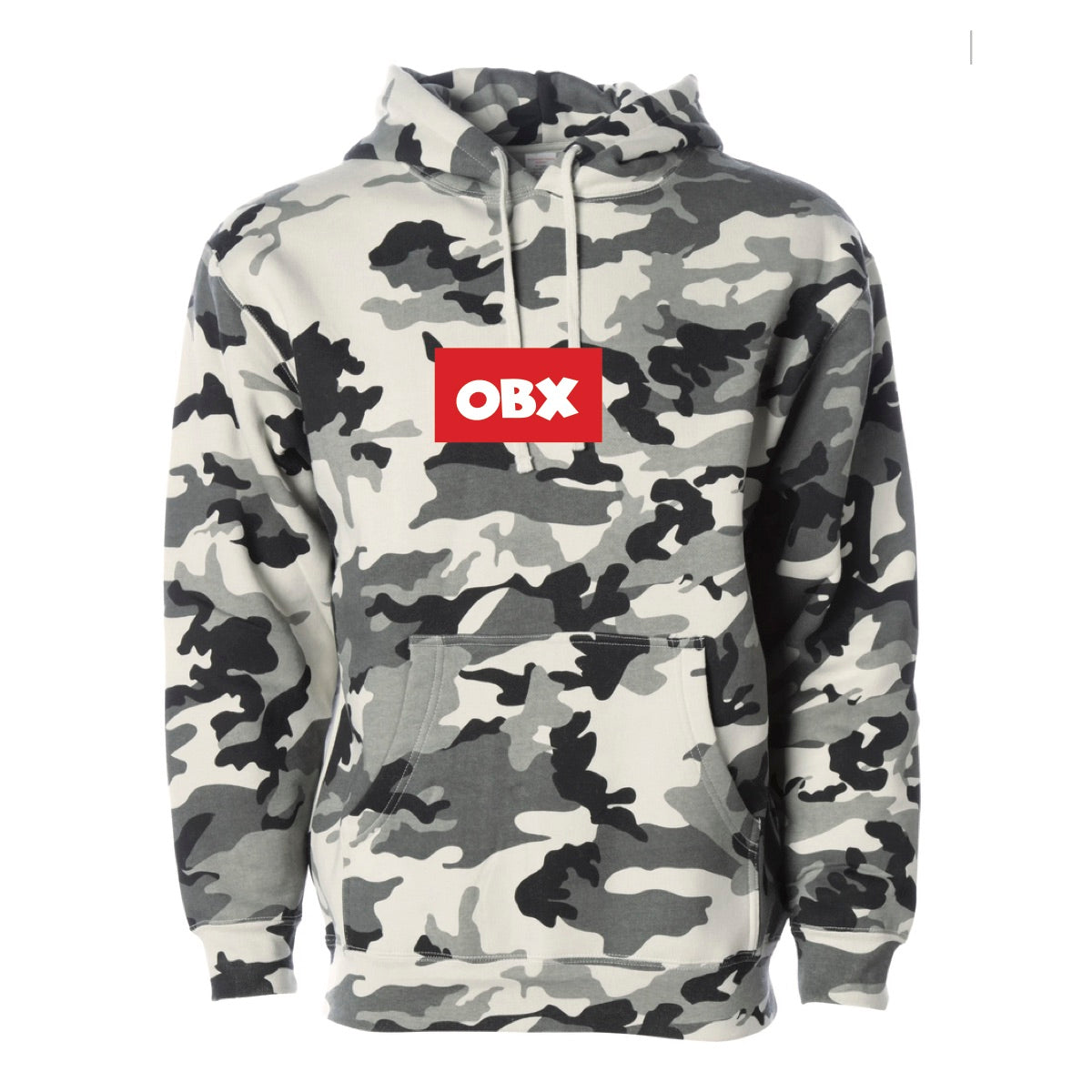 OBX Hoodies - 10oz - Snow Camo - Red Box